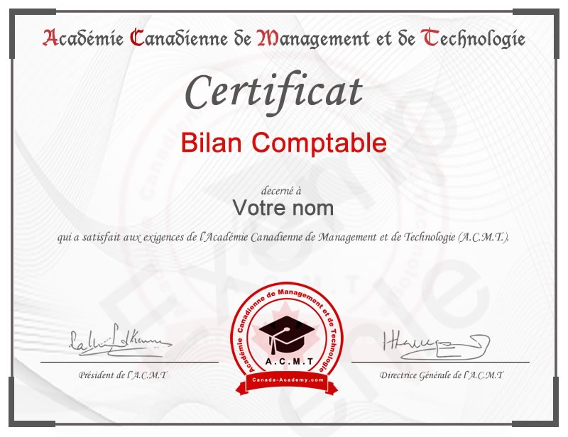 Meilleur certificat en Bilan Comptable