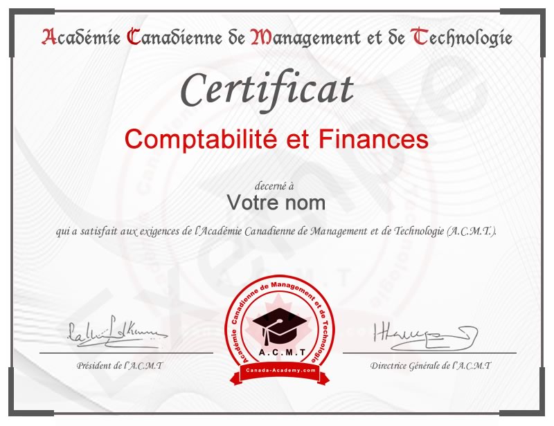 meilleur certificat Comptabilité et Finances