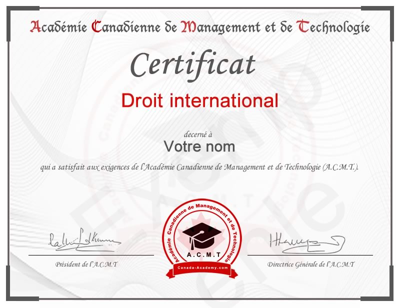 meilleur certificat en Droit international