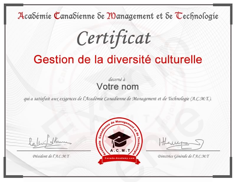 Meilleur certificat en Gestion de la diversité culturelle