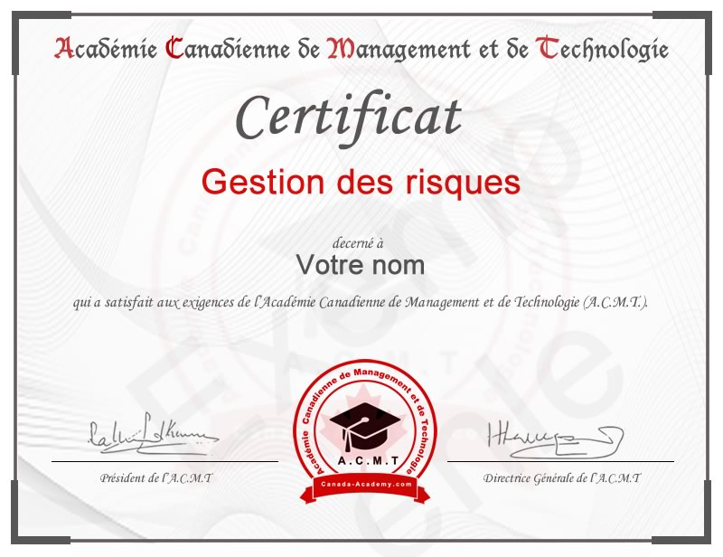 Meilleur certificat en Gestion des risques