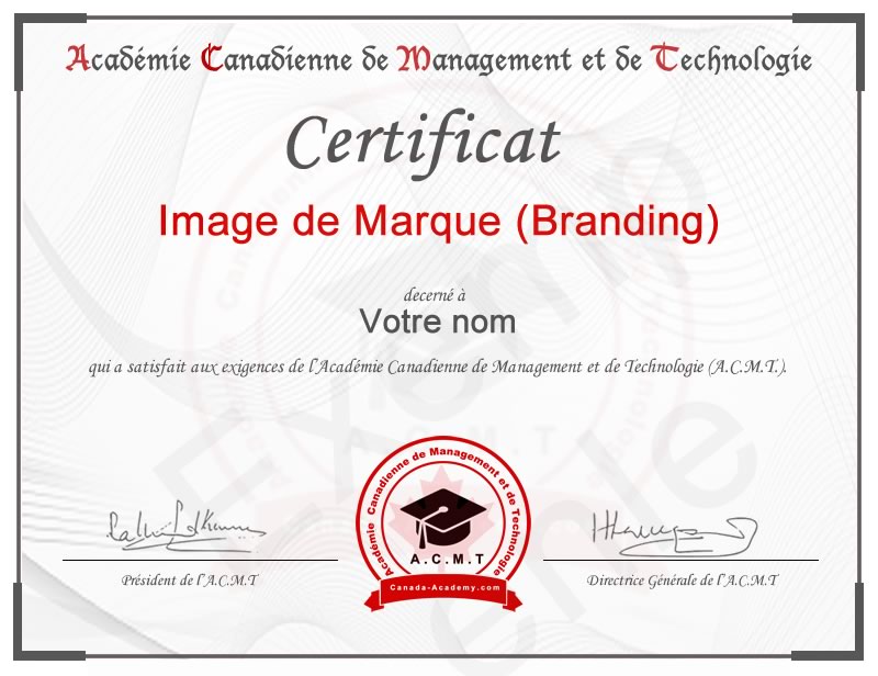 meilleur certificat en Image de Marque (Branding) en marketing