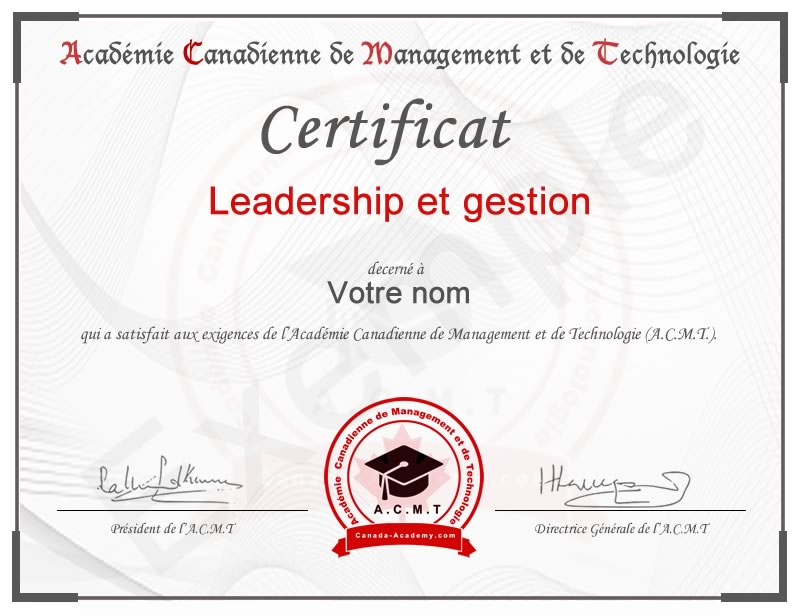 meilleur certificat en leadership et management