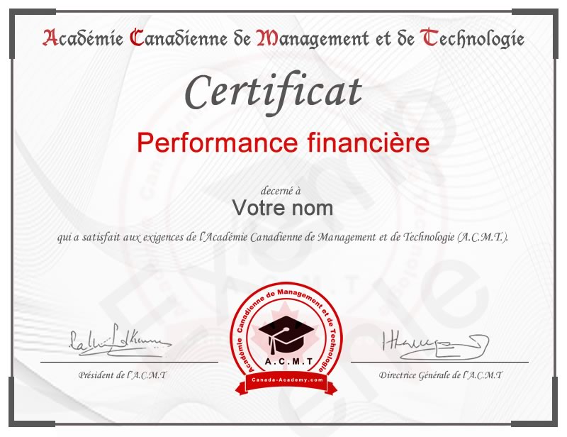 Meilleur certificat Performance financière