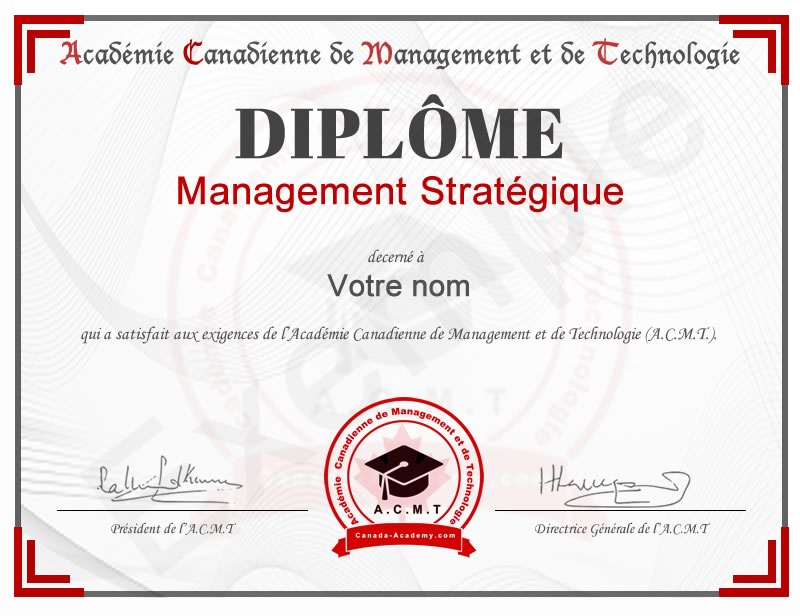 Meilleur diplome en Management Stratégique