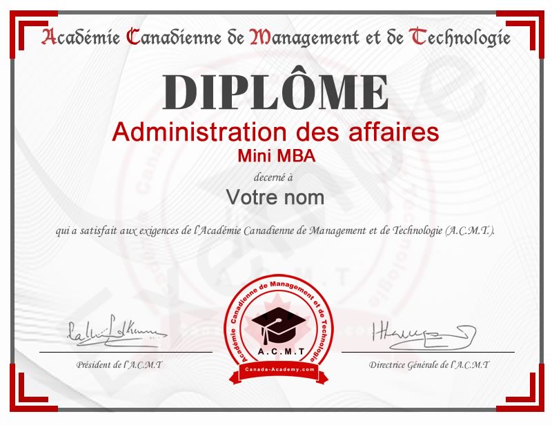 Meilleur diplome en administration des affaire Mini-mba