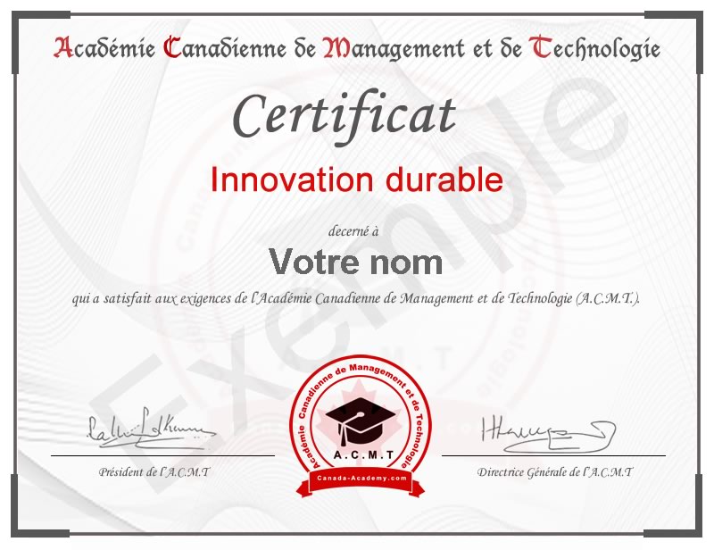 certificat-Innovation durable